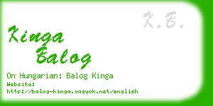 kinga balog business card